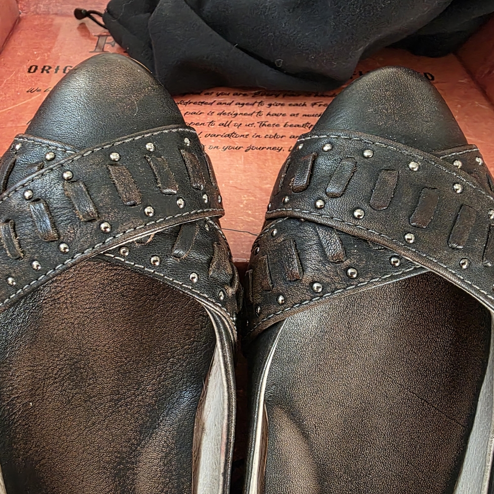 Freebird Black Studded Flats for Effortless Style